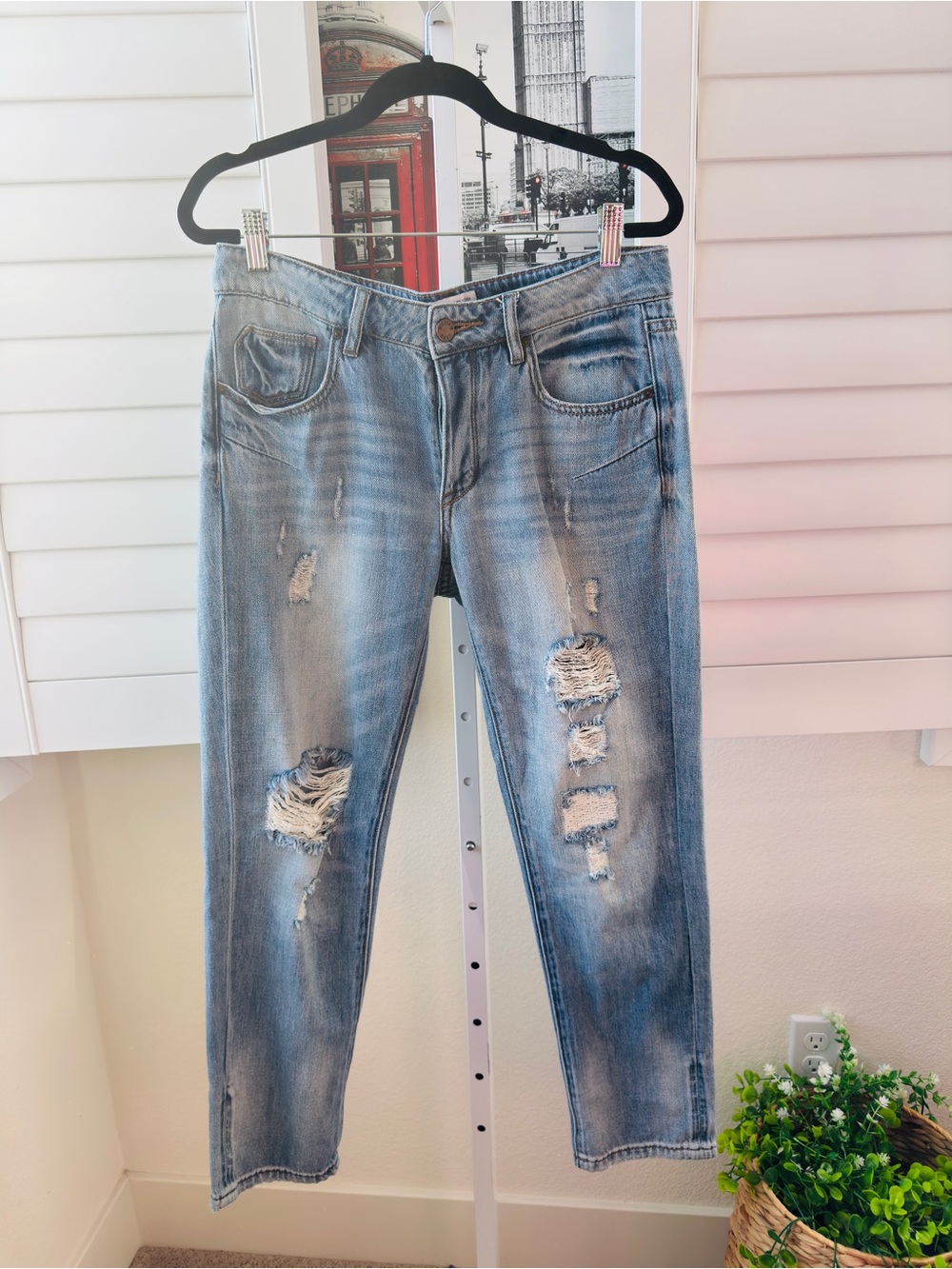 William Rast. Size 27.  Light Blue Distressed Boyfriend Jeans
